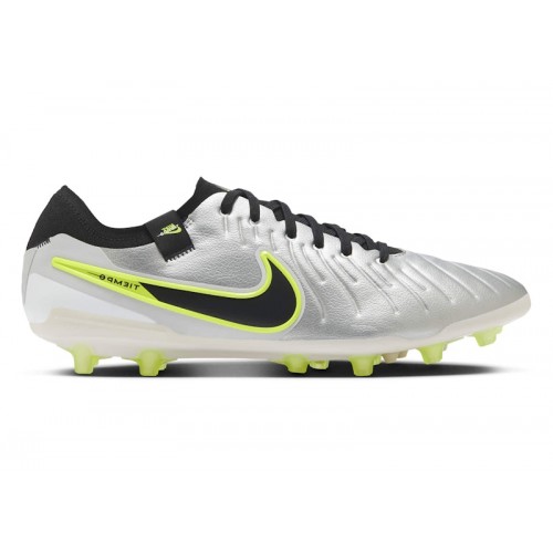 Nike Tiempo Legend 10 Pro AG Metallic Silver Volt Black - мужская сетка размеров