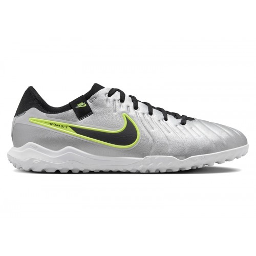 Nike Tiempo Legend 10 Pro TF Metallic Silver Volt Black - мужская сетка размеров