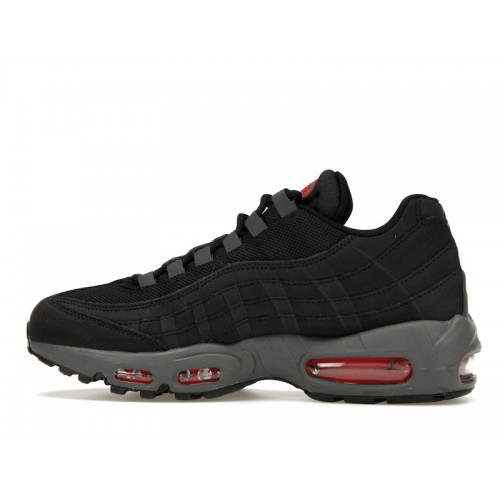 Кроссы Nike Air Max 95 Black University Red - мужская сетка размеров