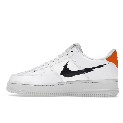 Кроссы Nike Air Force 1 Low 07 Glitch Swoosh White Orange - мужская сетка размеров