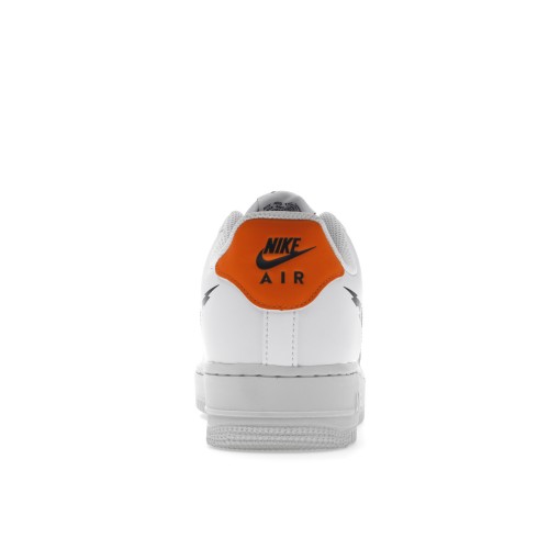 Кроссы Nike Air Force 1 Low 07 Glitch Swoosh White Orange - мужская сетка размеров