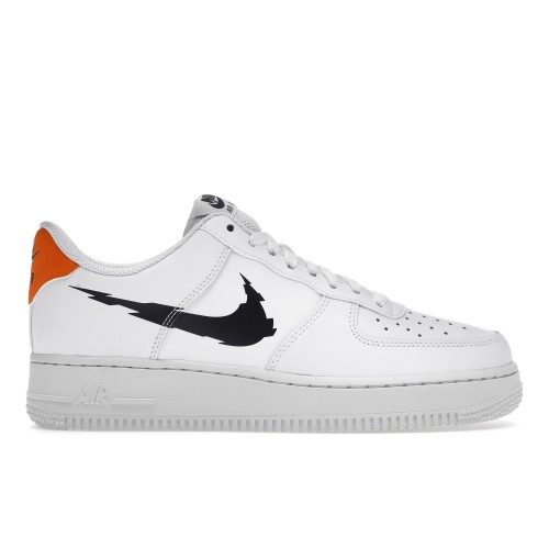 Кроссы Nike Air Force 1 Low 07 Glitch Swoosh White Orange - мужская сетка размеров