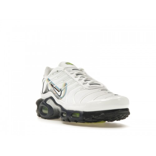 Кроссы Nike Air Max Plus 3D Swoosh White Volt Football Grey Blackened Blue - мужская сетка размеров