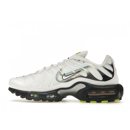 Кроссы Nike Air Max Plus 3D Swoosh White Volt Football Grey Blackened Blue - мужская сетка размеров