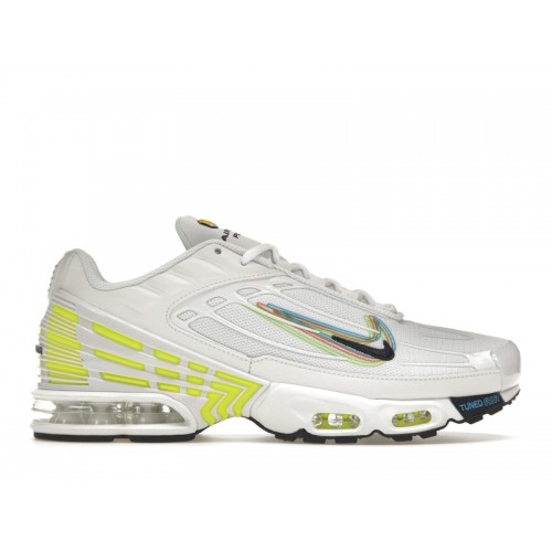 Кроссы Nike Air Max Plus 3 3D Swoosh White Volt - мужская сетка размеров