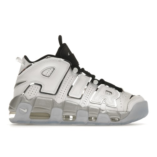 Кроссы Nike Air More Uptempo SE White Chrome (W) - женская сетка размеров