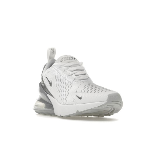 Кроссы Nike Air Max 270 White Pure Platinum (W) - женская сетка размеров