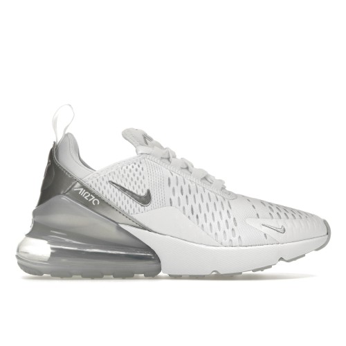 Кроссы Nike Air Max 270 White Pure Platinum (W) - женская сетка размеров