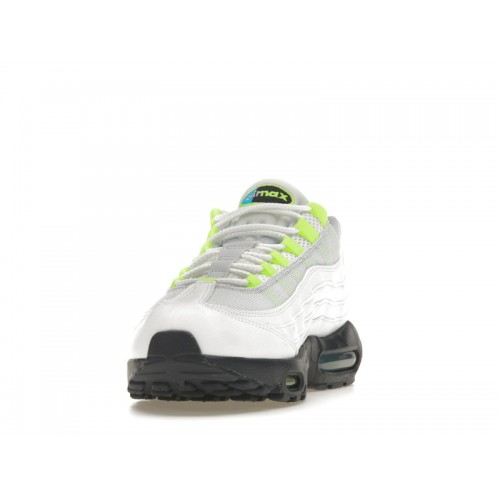 Кроссы Nike Air Max 95 White Volt Football Grey 3D Multi Swoosh - мужская сетка размеров