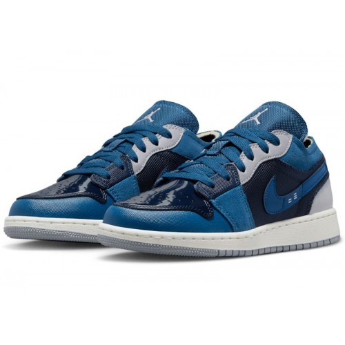 Air Jordan 1 Low SE Craft GS Inside Out - Obsidian - подростковая сетка размеров