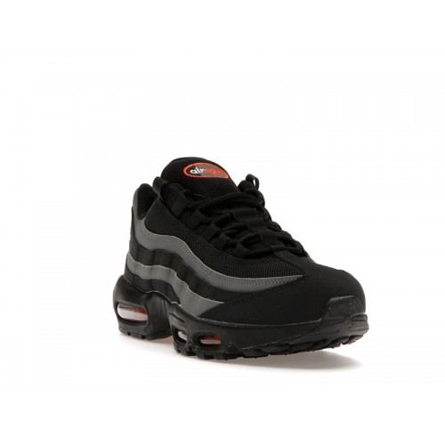 Кроссы Nike Air Max 95 Black Grey Safety Orange - мужская сетка размеров