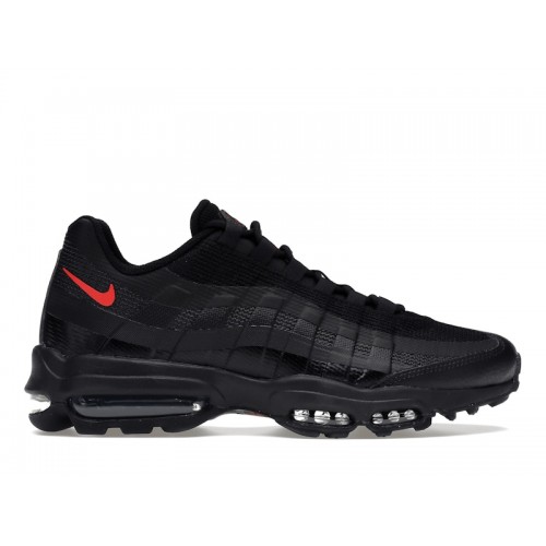 Кроссы Nike Air Max 95 Ultra Black Crimson - мужская сетка размеров