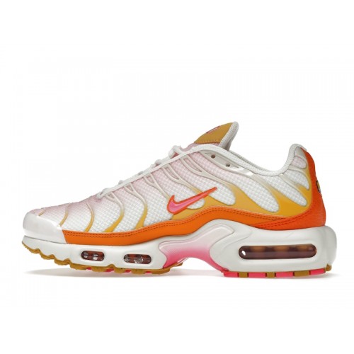 Кроссы Nike Air Max Plus White Orange Pink (W) - женская сетка размеров