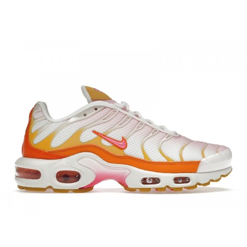 Кроссы Nike Air Max Plus White Orange Pink (W) - женская сетка размеров