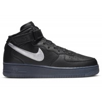 Кроссовки Nike Air Force 1 Mid PRM Black Metallic Silver