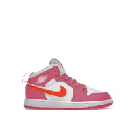 Детские кроссовки Jordan 1 Mid Pinksicle Safety Orange (PS)