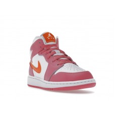 Подростковые Jordan 1 Mid Pinksicle Safety Orange (GS)