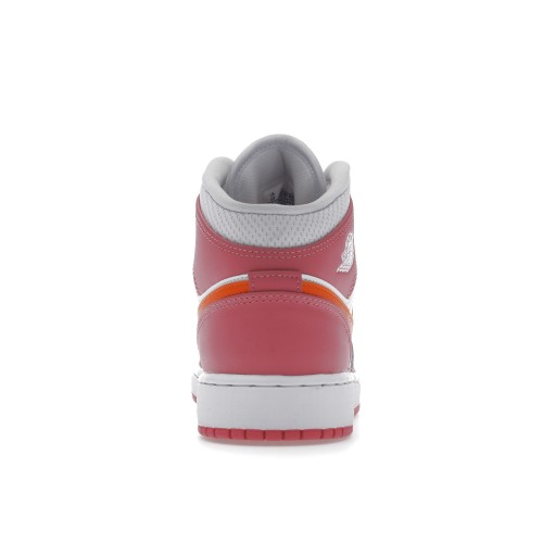 Кроссы Jordan 1 Mid Pinksicle Safety Orange (GS) - подростковая сетка размеров