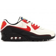 Кроссовки Nike Air Max 90 SE Sail Universtiy Red Black