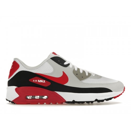 Кроссы Nike Air Max 90 Golf White Black University Red - мужская сетка размеров