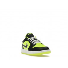 Подростковые Jordan 1 Low SE Black Cat Volt (GS)
