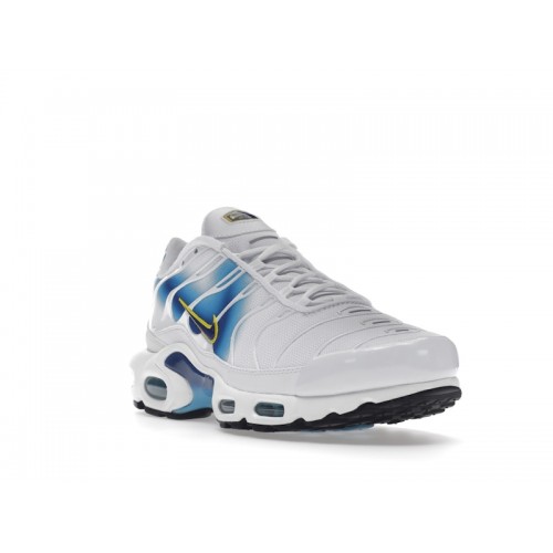 Кроссы Nike Air Max Plus Spray Paint Swoosh White Blue - мужская сетка размеров