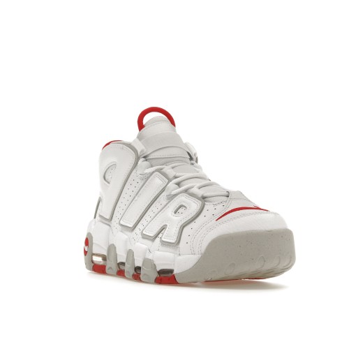 Кроссы Nike Air More Uptempo 96 White Grey Fog University Red - мужская сетка размеров