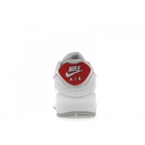 Кроссы Nike Air Max 90 White University Red - мужская сетка размеров