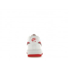 Подростковые Nike Air Force 1 White Habanero Red Mini Swoosh (GS)