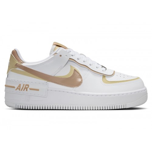 Кроссы Nike Air Force 1 Low Shadow White Team Gold Rattan (W) - женская сетка размеров