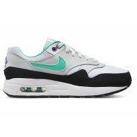 Подростковые Nike Air Max 1 White Pure Platinum Court Purple Hyper Jade (GS)