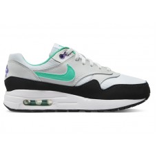 Подростковые Nike Air Max 1 White Pure Platinum Court Purple Hyper Jade (GS)