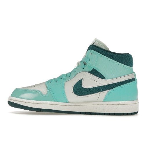 Кроссы Jordan 1 Mid Chenille Bleached Turquoise (W) - женская сетка размеров