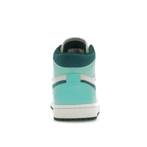 Кроссы Jordan 1 Mid Chenille Bleached Turquoise (W) - женская сетка размеров