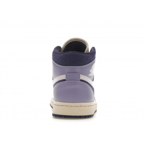 Кроссы Jordan 1 Mid SE Chenille Sky J Light Purple (W) - женская сетка размеров