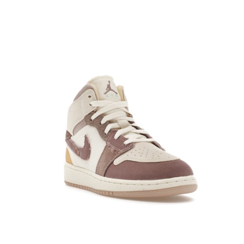 Кроссы Jordan 1 Mid SE Craft Taupe Haze (GS) - подростковая сетка размеров