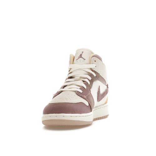 Кроссы Jordan 1 Mid SE Craft Taupe Haze (GS) - подростковая сетка размеров