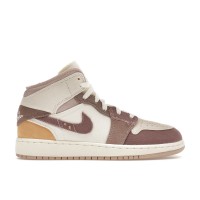 Подростковые кроссовки Jordan 1 Mid SE Craft Taupe Haze (GS)