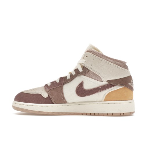 Кроссы Jordan 1 Mid SE Craft Taupe Haze (GS) - подростковая сетка размеров