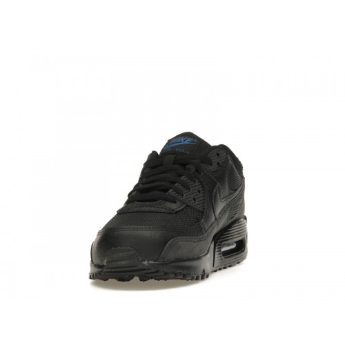 Кроссы Nike Air Max 90 Black Blue Reflective - мужская сетка размеров