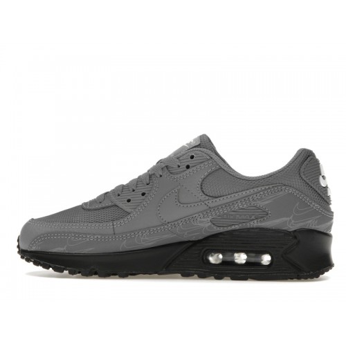 Кроссы Nike Air Max 90 Cool Grey Reflective - мужская сетка размеров