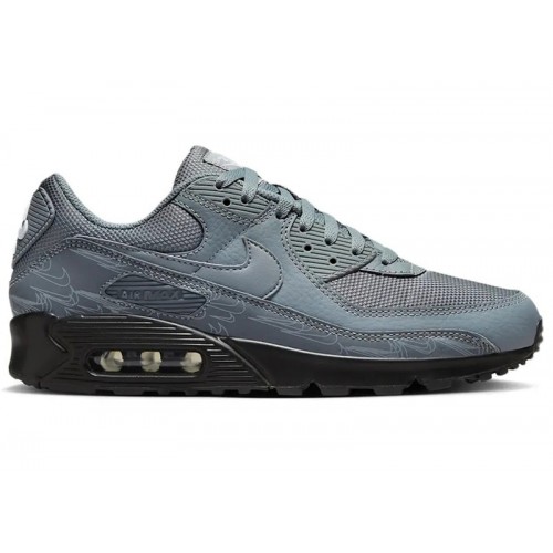 Кроссы Nike Air Max 90 Cool Grey Reflective - мужская сетка размеров