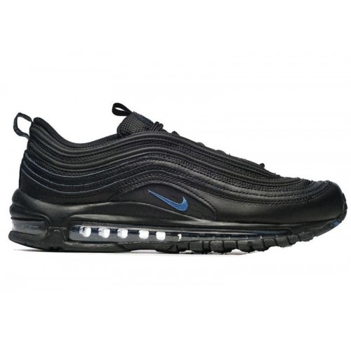 Кроссы Nike Air Max 97 Black Dark Marina Blue - мужская сетка размеров