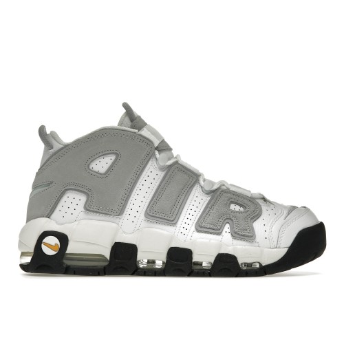 Кроссы Nike Air More Uptempo Wolf Grey Solar Flare - мужская сетка размеров