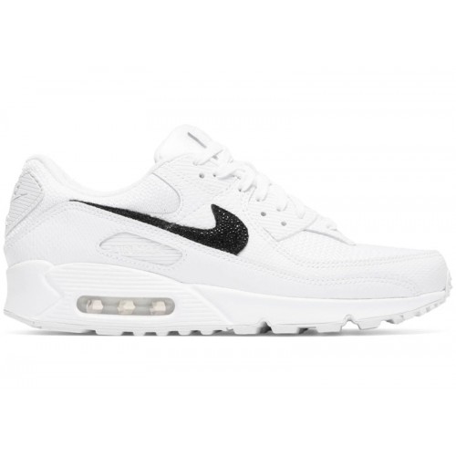 Кроссы Nike Air Max 90 Snakeskin White Black (W) - женская сетка размеров
