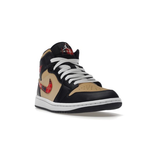 Кроссы Air Jordan 1 Mid Tartan Swoosh - мужская сетка размеров