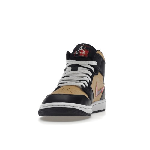 Кроссы Air Jordan 1 Mid Tartan Swoosh - мужская сетка размеров