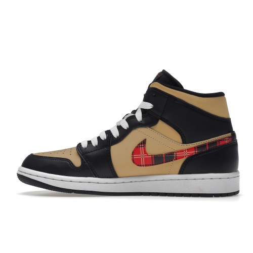 Кроссы Air Jordan 1 Mid Tartan Swoosh - мужская сетка размеров