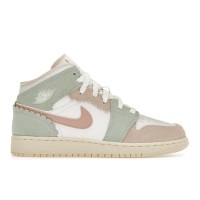Подростковые кроссовки Jordan 1 Mid SE Pink Oxford (GS)