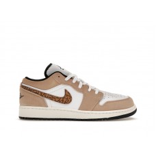 Подростковые кроссовки Jordan 1 Low SE Brown Elephant (GS)